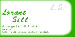 lorant sill business card